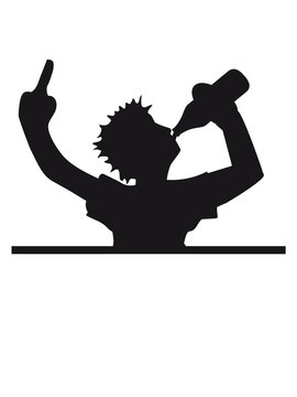 Wall text frame border drinking punk drink thirst alcohol beer party drunk show stinkefinger middle finger fuck you off logo design cool insult fick you evil