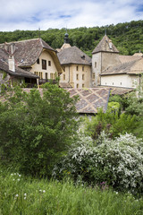 Fototapeta na wymiar General vieuw of the mountain village of Romainmotier-Envy - Switzerland
