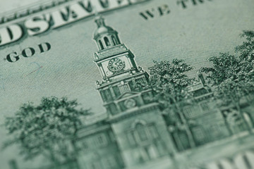 Close up of 100 dollars bill in US currency