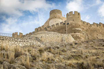 castle in Biar medieval town, province of Alicante, Spain