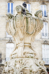 Fototapeta na wymiar Fountaion place du Parlement, les trois Graces, Bordeaux, France