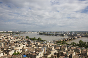 Aerial view of Bordeaux cityscape, France