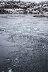 Whirlpools of the maelstrom of Saltstraumen, Nordland, Norway