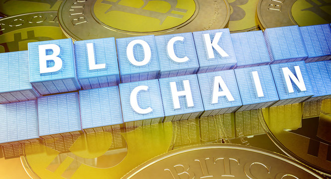 Blockchain Daten verschl&uuml;sselungs technologie Konzept f&uuml;r Online Banking Transaktionen