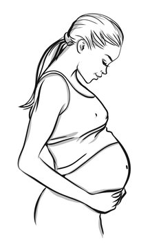 Pregnant woman symbol illustration