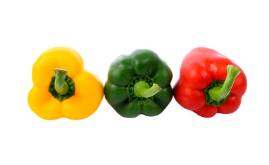 colored peppers isolated on  white background