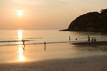 Sunset beach in Thailand, Phuket