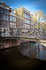 Fototapeta na wymiar Amsterdam, canal view in the summer
