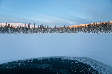 Winter Finnish snowy lanscape