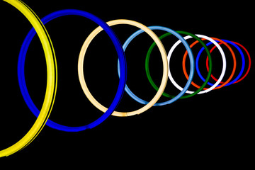 Abstract shiny colorful neon light circles