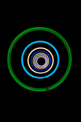 Abstract shiny colorful neon light circles
