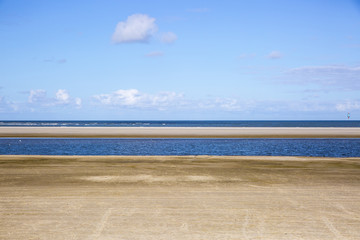 Empty beach at the island Ameland in Holland