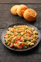 Masala Anda Bhurji or egg bhurji or Spicy scrambled eggs with bread
