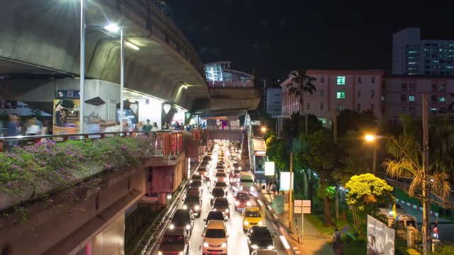 Time-lapse traffic in thailand city