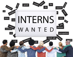 Obraz premium Interns Wanted Internship Training Trainee Concept