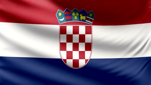 Realistic beautiful Croatia flag looping Slow 4k resolution