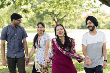 Indian Ethnicity Park Companionship Friend Concept