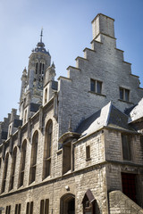 Fototapeta na wymiar Old medieval townhall of Middelburg, The Netherlands