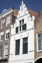Fototapeta na wymiar front of Old medieval Dutch gable house