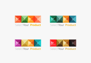 Set of square abstract background templates or infographics