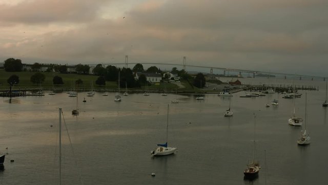 Beautiful Sunset Over The Ocean In Newport, RI