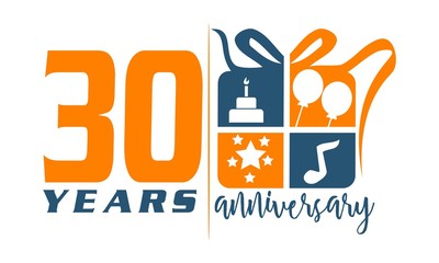 30 Years Gift Box Ribbon Anniversary 