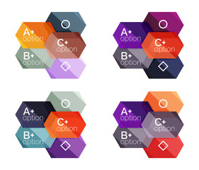 Naklejka premium Set of vector abstract infographics content boxes