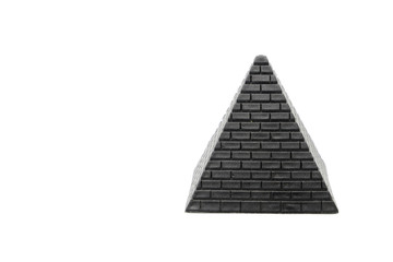 Pyramid model on the white background