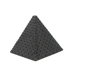 Pyramid model on the white background