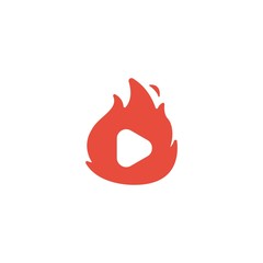 Music On Fire Logo Design Element