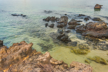 Landscape of rock and sea 