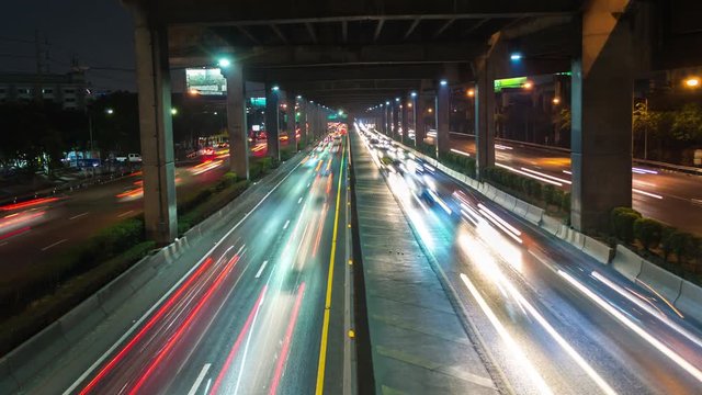 Time-lapse traffic in thailand city