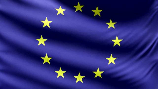 Realistic beautiful Europe Flag looping Slow 4k resolution