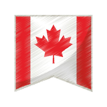 colored flag pennant canadian vector illustration eps 10