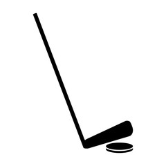 hockey game stick and puck pictogram vector illustration eps 10