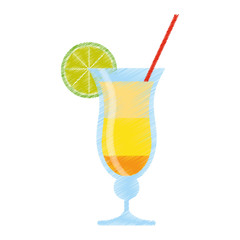 drawing cocktail drink alcohol brazil vector illustration eps 10