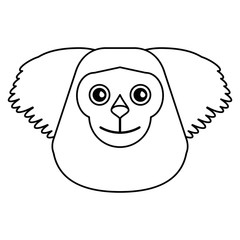 black bearded saki animal brazil outline vector illustration eps 10