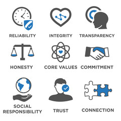 Business Ethics Solid Icon Set