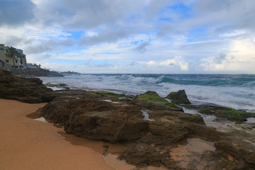 Fototapeta na wymiar Beach landscape near condado area of San Juan, Puerto Rico.
