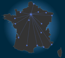 Paris-Centered France Map