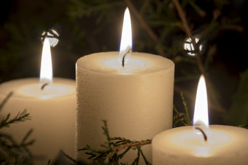 Three Holiday Candles