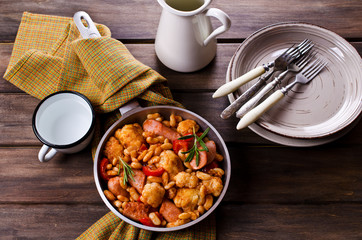 Steamed vegetables with beans