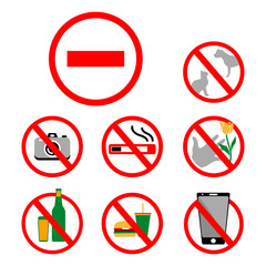 No Pick Camera Pets Smoking Drink Phone Eating Stop Sign