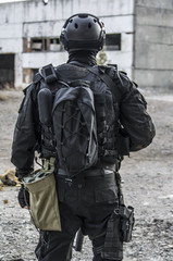 Russian special forces training at a military training ground.