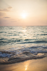 sea sunset, Scenic view of beautiful sunset above the sea vertical