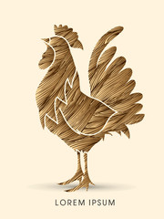 Cock designed using golden grunge brush graphic vector. © sila5775