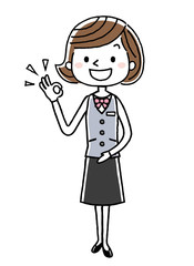 ビジネスウーマン：OKサイン
