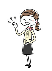 ビジネスウーマン：OKサイン

