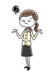 ビジネスウーマン：困る、あきれる
