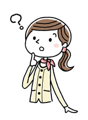 Fototapeta premium ビジネスウーマン：疑問 